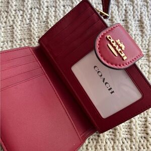Coach Cherry Red Leather Card Holder